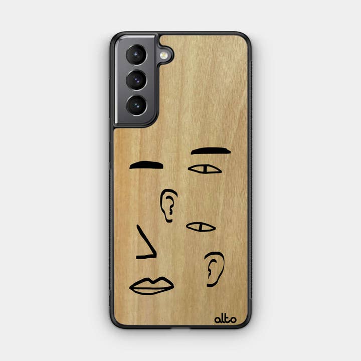 Anigre Wood | Beskyttende Samsung Phone Case - øjne og ører for engroshandel hos Alto Collective