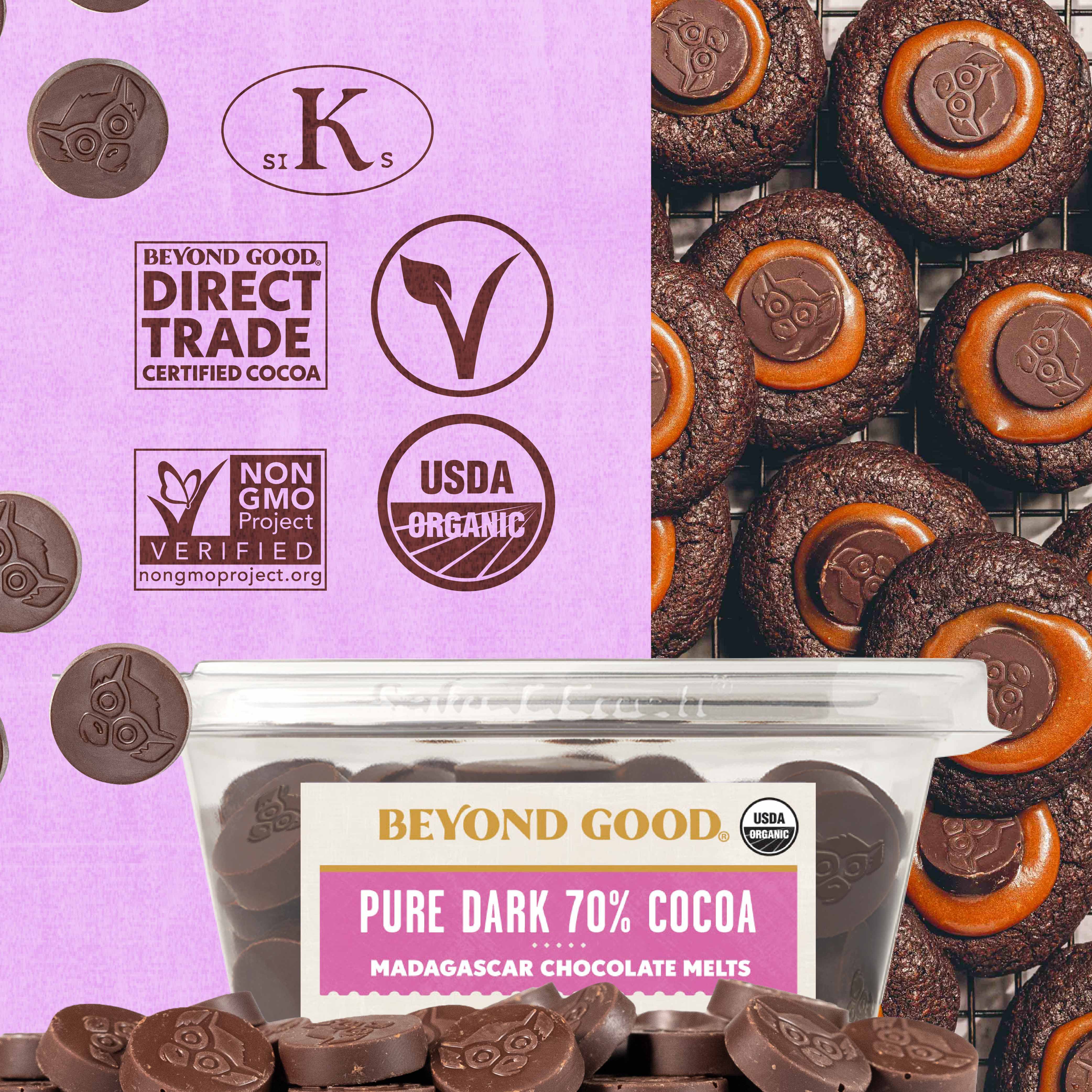 Beyond Good - Wholesale Chocolate - 70% Pure Dark Chocolate Melts1