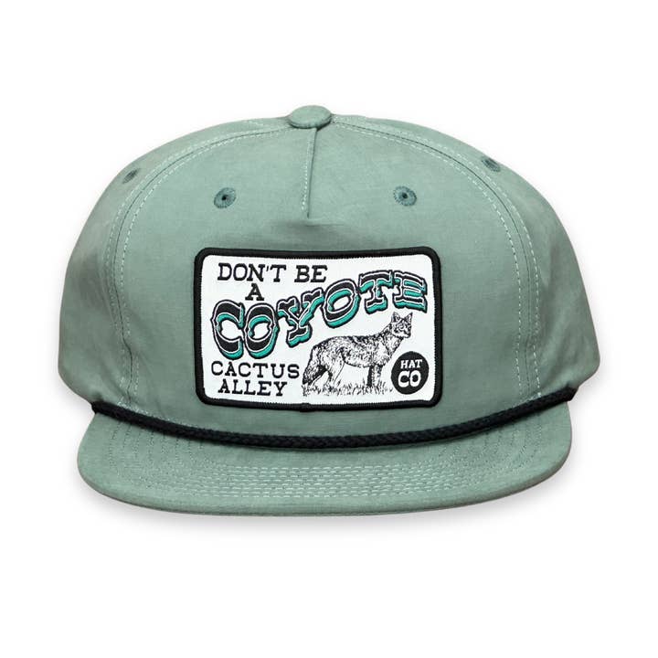 Cactus Alley Hat Co. - Wholesale Flat Brim Cap - Unisex - "Coyote" - Teal/Black Rope, Snapback Cap (2025)