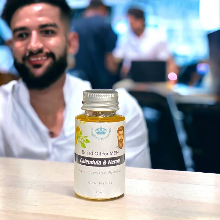 Kingdom Kreations - Vendita all'ingrosso Prodotti per la barba - Olio da barba 100% naturale per uomo - Calendula e Neroli