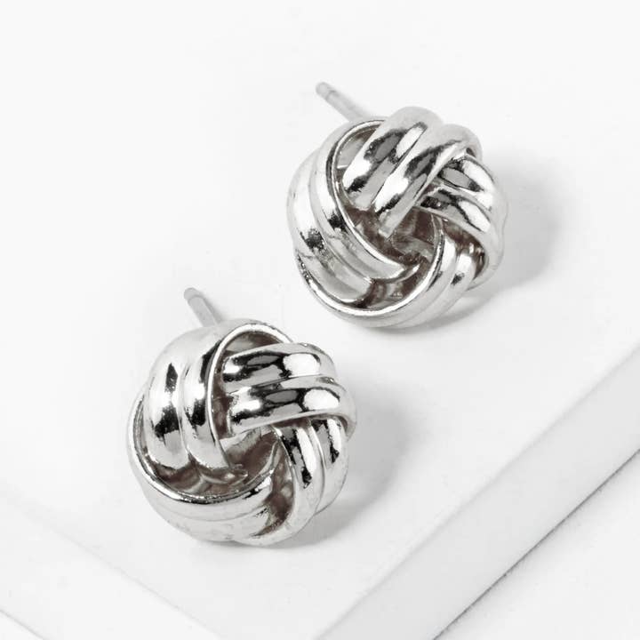 Wild Honey - Wholesale Stud/Post Earrings - Metal 12mm Love Knot Stud Earrings