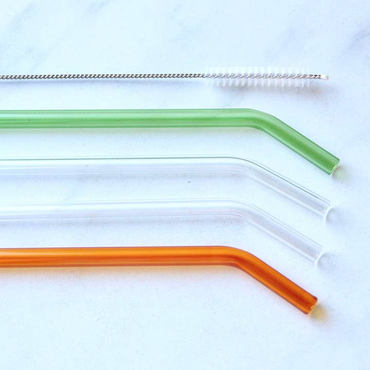 Rietjes van borosilicaatglas in gemengde kleuren - 4 stuks voor wholesale door Happy Straw
