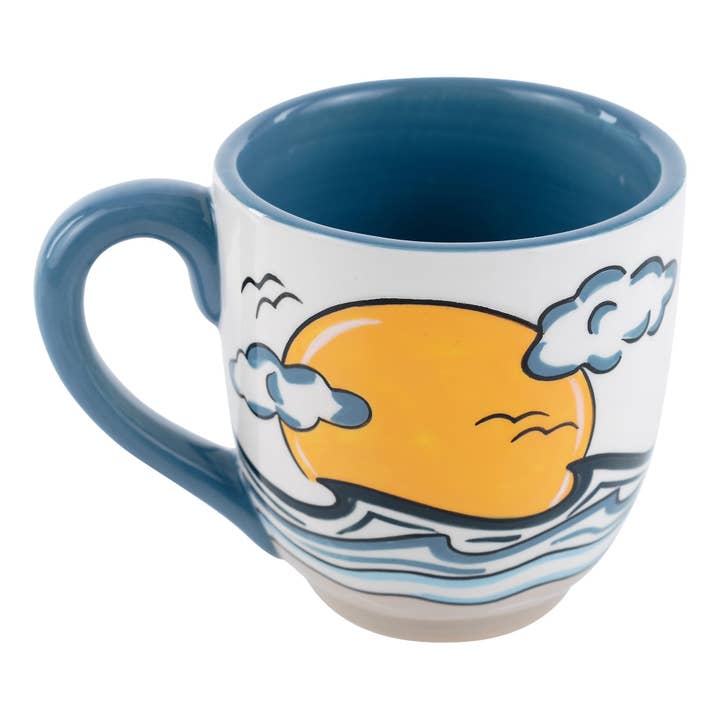 Happiness Comes in Waves Mug for wholesale by Glory Haus