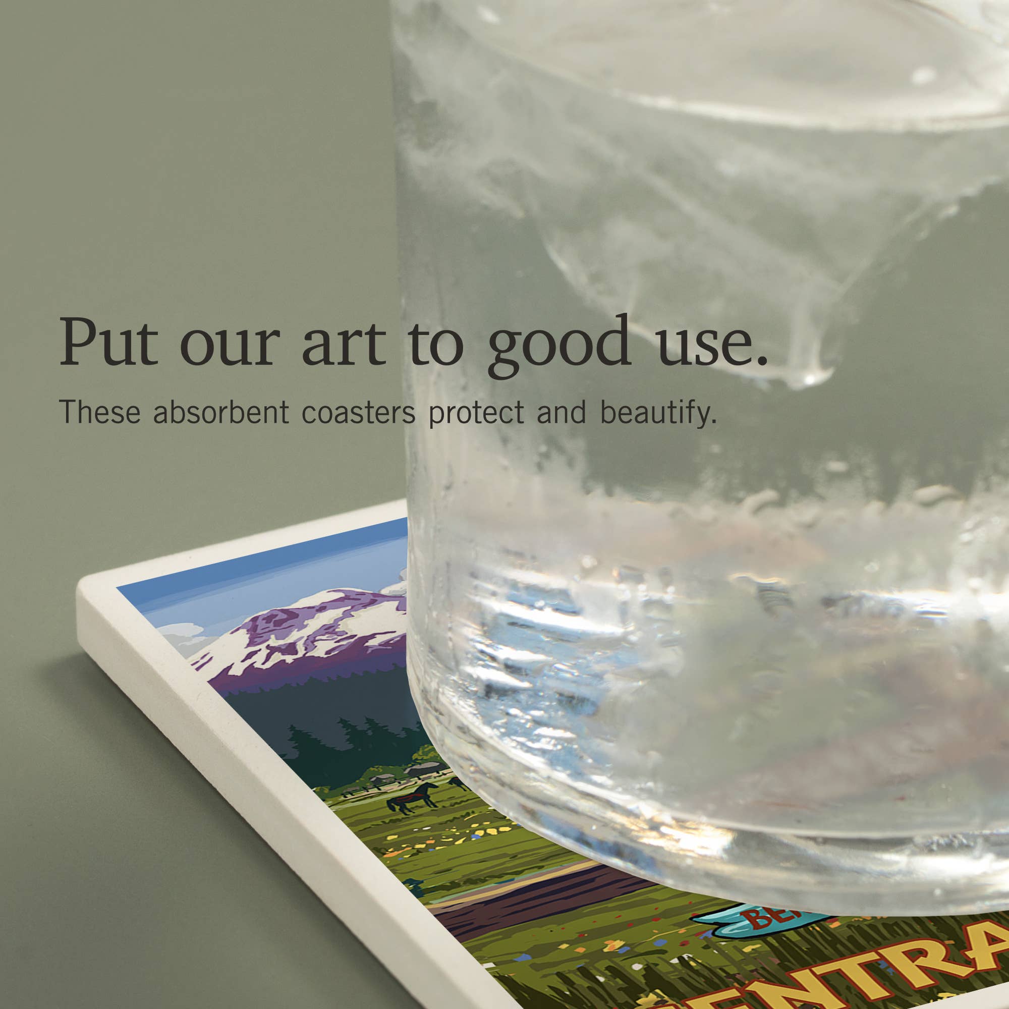 Lantern Press - Wholesale Coasters - CERAMIC COASTER Bend, Oregon, Destination Signpost3