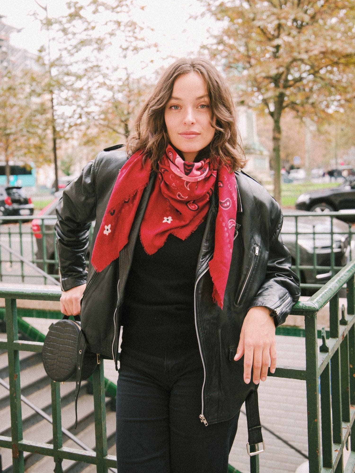 Indira Red Cashmere Scarf for wholesale on Faire6