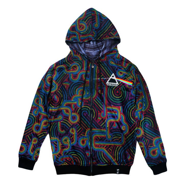 Pink Floyd DSOTM V2 Reversible Zip Up Hoodie for wholesale by Grassroots California