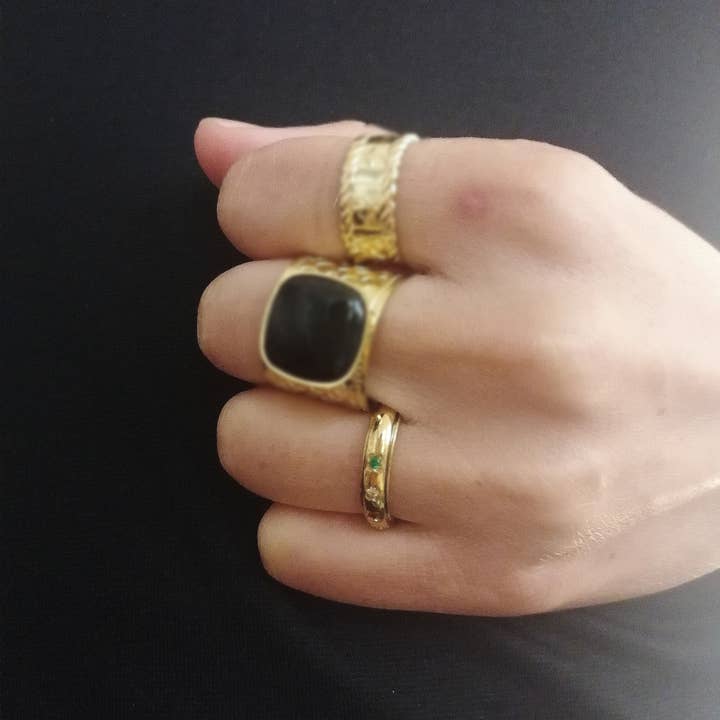 Stalen ring met volle sterformaat en stervormige kristallen voor wholesale door Bijoux 7bis