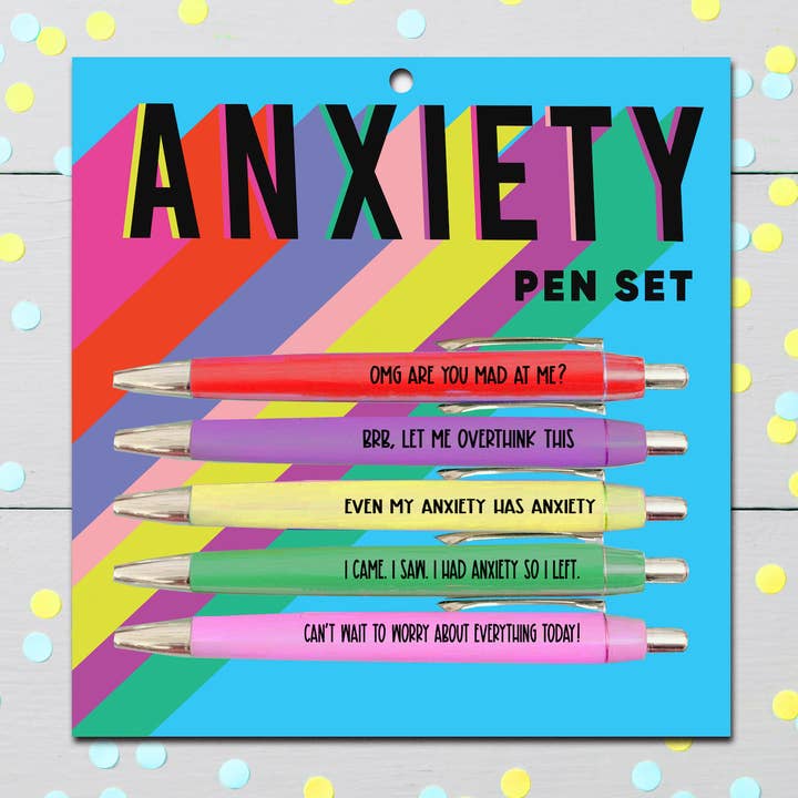 Anxiety Pen Set (funny gifts, pens, stationery) for wholesale by FUN CLUB