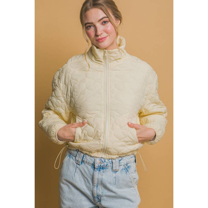 Pakningsbar hjerteformet quiltet jakke for engroshandel hos Apolline