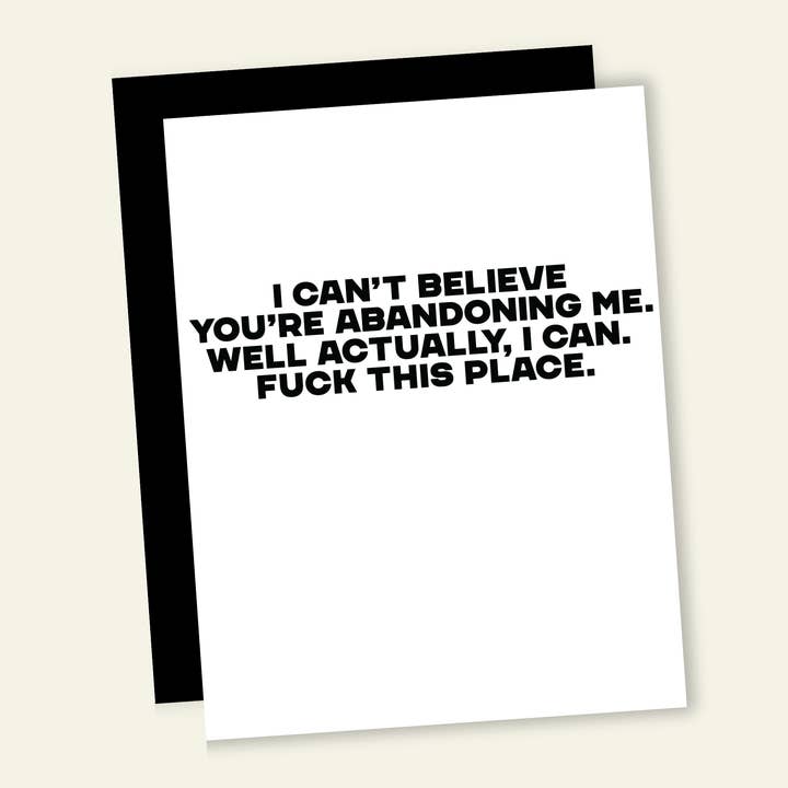 Abandonando Me | Tarjeta de felicitación divertida para un nuevo trabajo o jubilación para venta al por mayor de That’s So Andrew