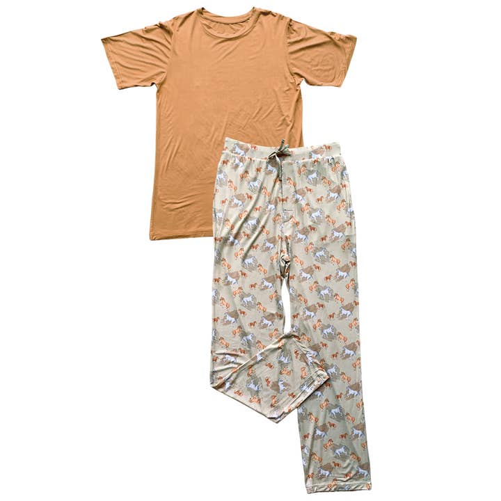 Laree + Co. - Wholesale Sleepwear Bottom - Men's - Ember Tan Bamboo Men's Pajama Pants