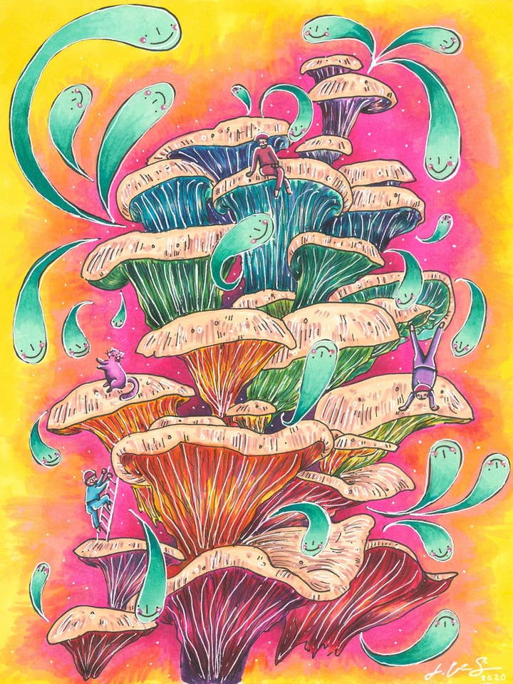 Des Champignons 01 IMPRIMER pour la vente par J Grace Simon LLC