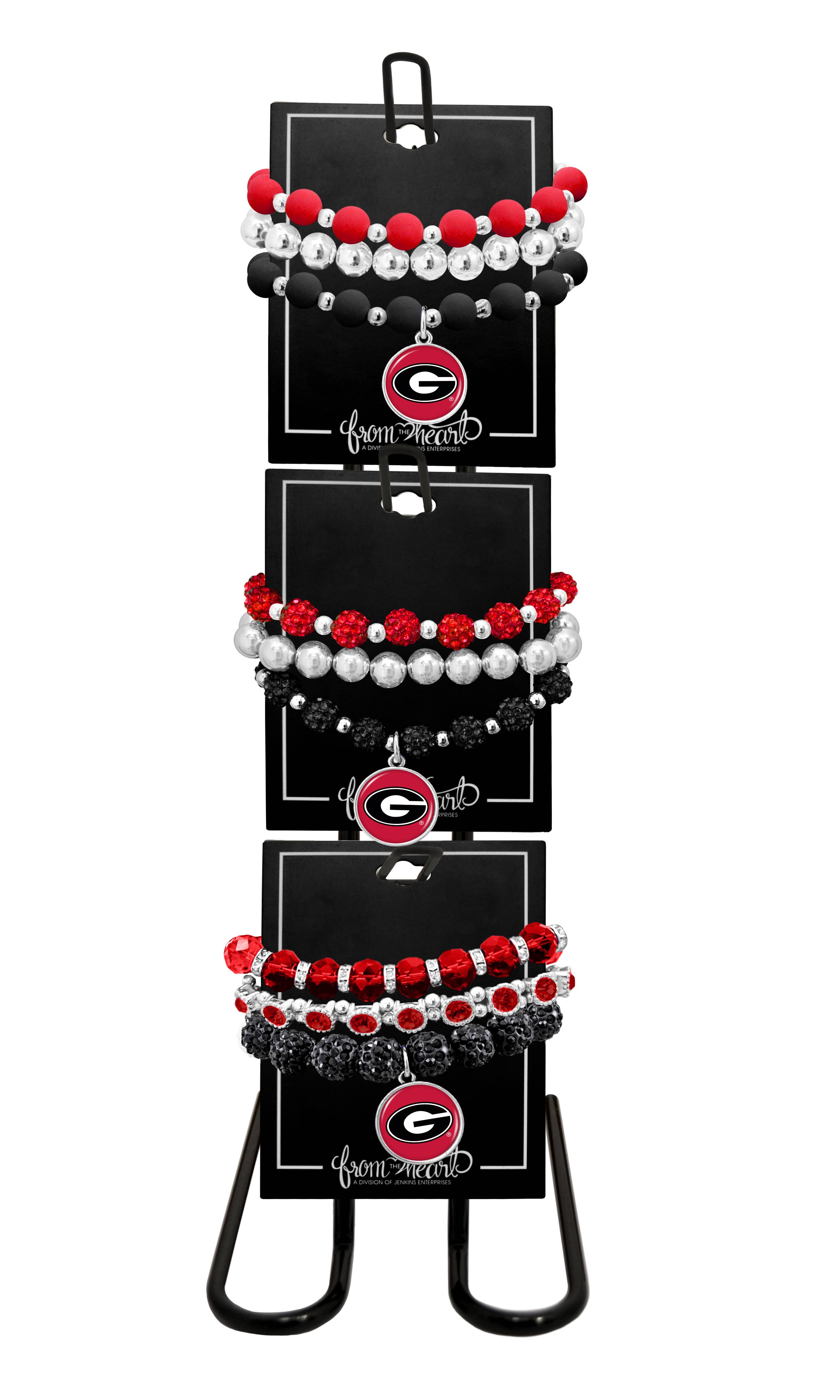 From The Heart - Vente Parures de bijoux - Collection de bracelets empilables Amanda des Georgia Bulldogs0