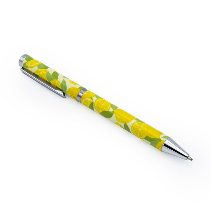 Robert Frederick Ltd - Wholesale Pen - Lemons Ballpoint Pen in Gift Box – Twist Action – Black Ink – Fruit Design Stationery Gift1