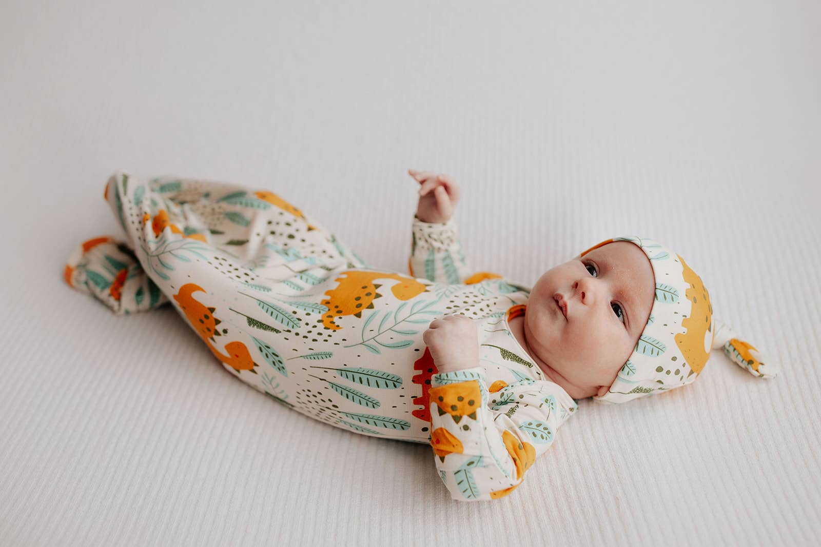 Three Little Tots - Wholesale Babygown - Baby - Dinosaur Animal Print Zoo Knotted Gown29