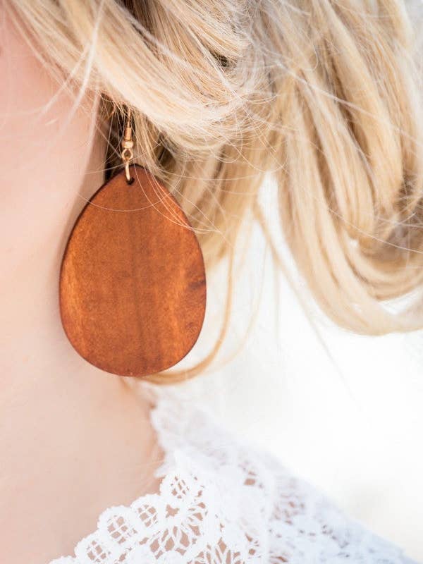 Boucles d'oreilles en bois naturel pour la vente par Hipster Row