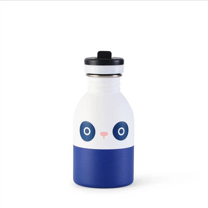 Noodoll – Großhandel Trinkflaschen – Trinkflasche aus Edelstahl - Ricebamboo Panda - Blau