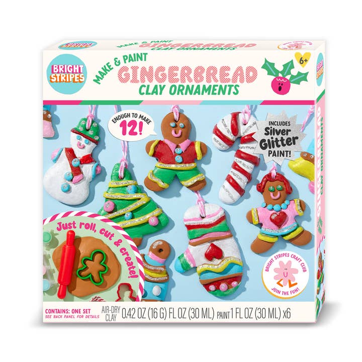 Make & Paint Gingerbread Clay Ornaments for wholesale by Bright Stripes