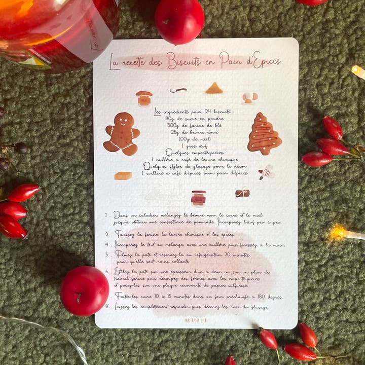 Papier Poetic - Wholesale Recipe Card - Large card / Recipe Card "Gingerbread Cookies"1
