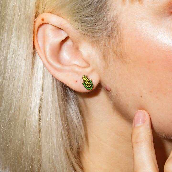 Larissa Loden – wholesale Stud/post earrings – Corn on the Cob Enamel Stud Earrings4