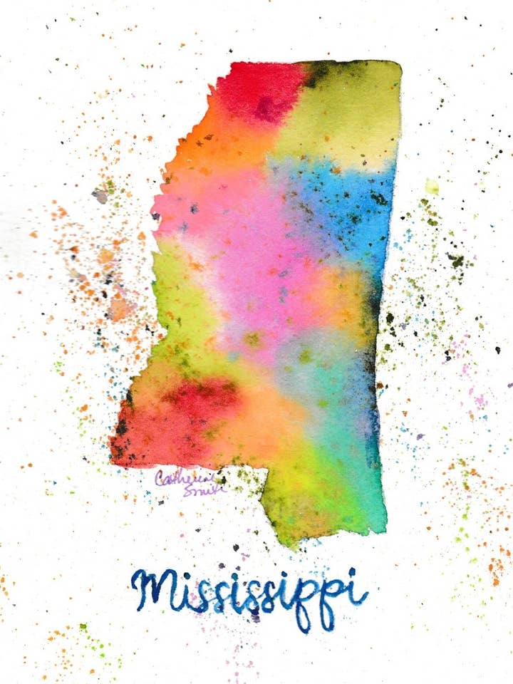 Mississippi Boxed Note Cards Set for wholesale by Southern Bird Studio