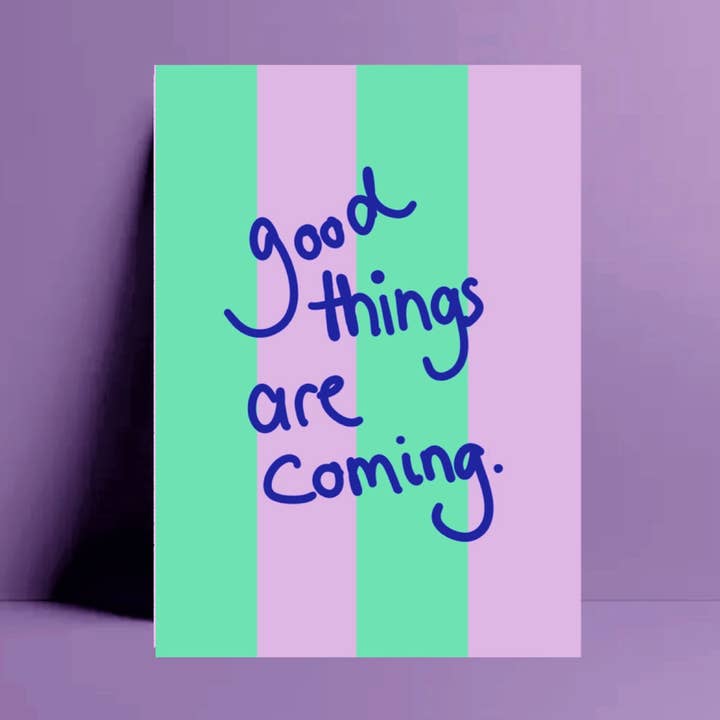Postcard “Good things are coming” for wholesale by Ute Arnold / Hej.Ibiza