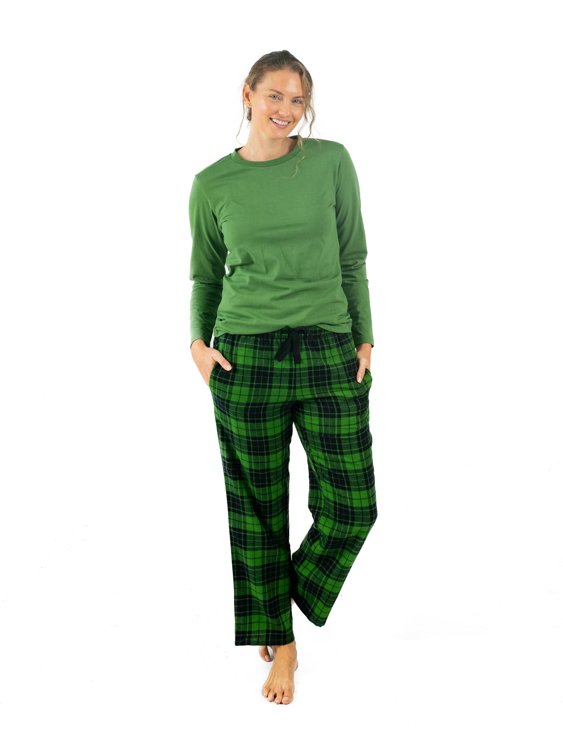 Leveret Pajamas - Vente Haut et bas de pyjama – femme - Pantalon deux pièces en flanelle en coton pour femmes2