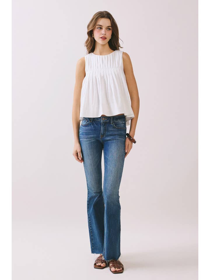 TCEC - Wholesale Blouse - Women's - CT9082-Pleated Detail High Low Sleeveless Top3