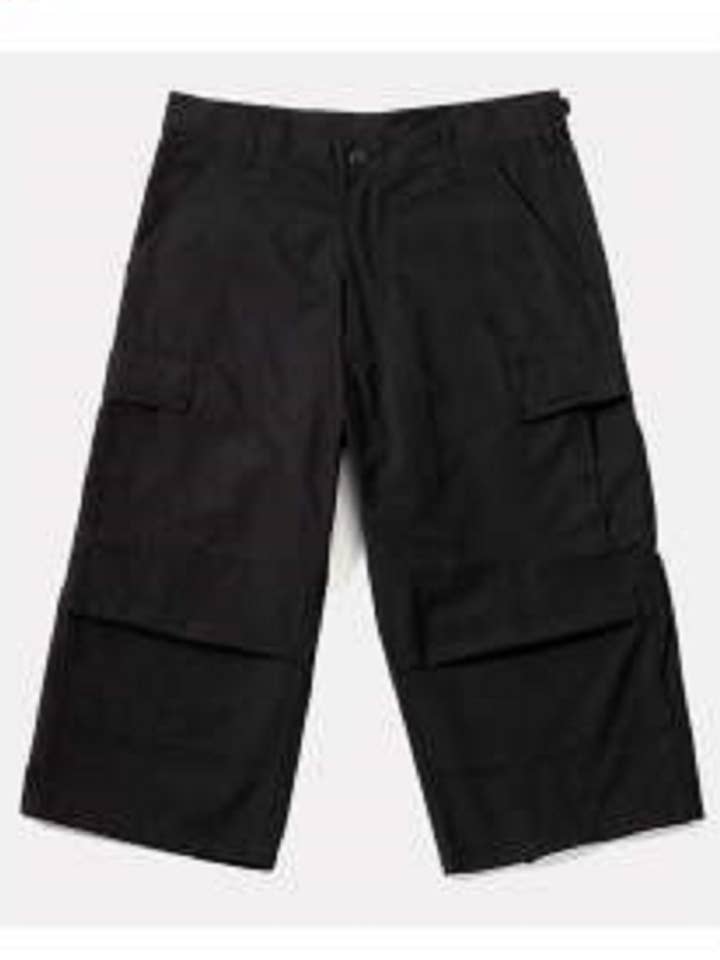 Pantaloni Bahama a 6 tasche BDU, lunghezza 3/4, da barca, neri per la vendita all'ingrosso da parte di Aircorpcamo Tactical