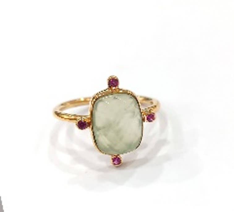 Treisi - Wholesale Cocktail/Statement Ring - Cushion cut solitaire gold vermeil ring0