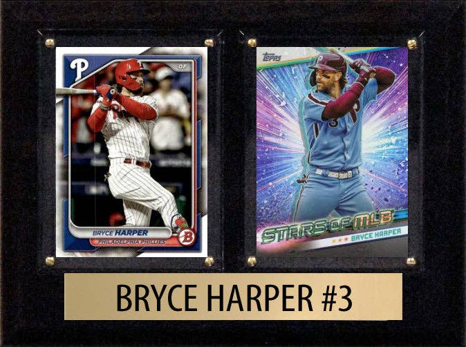 C And I Collectables - Wholesale Plaque - Bryce Harper Philadelphia Phillies 2024 Topps Bowman 2 Card Plaque 6x80