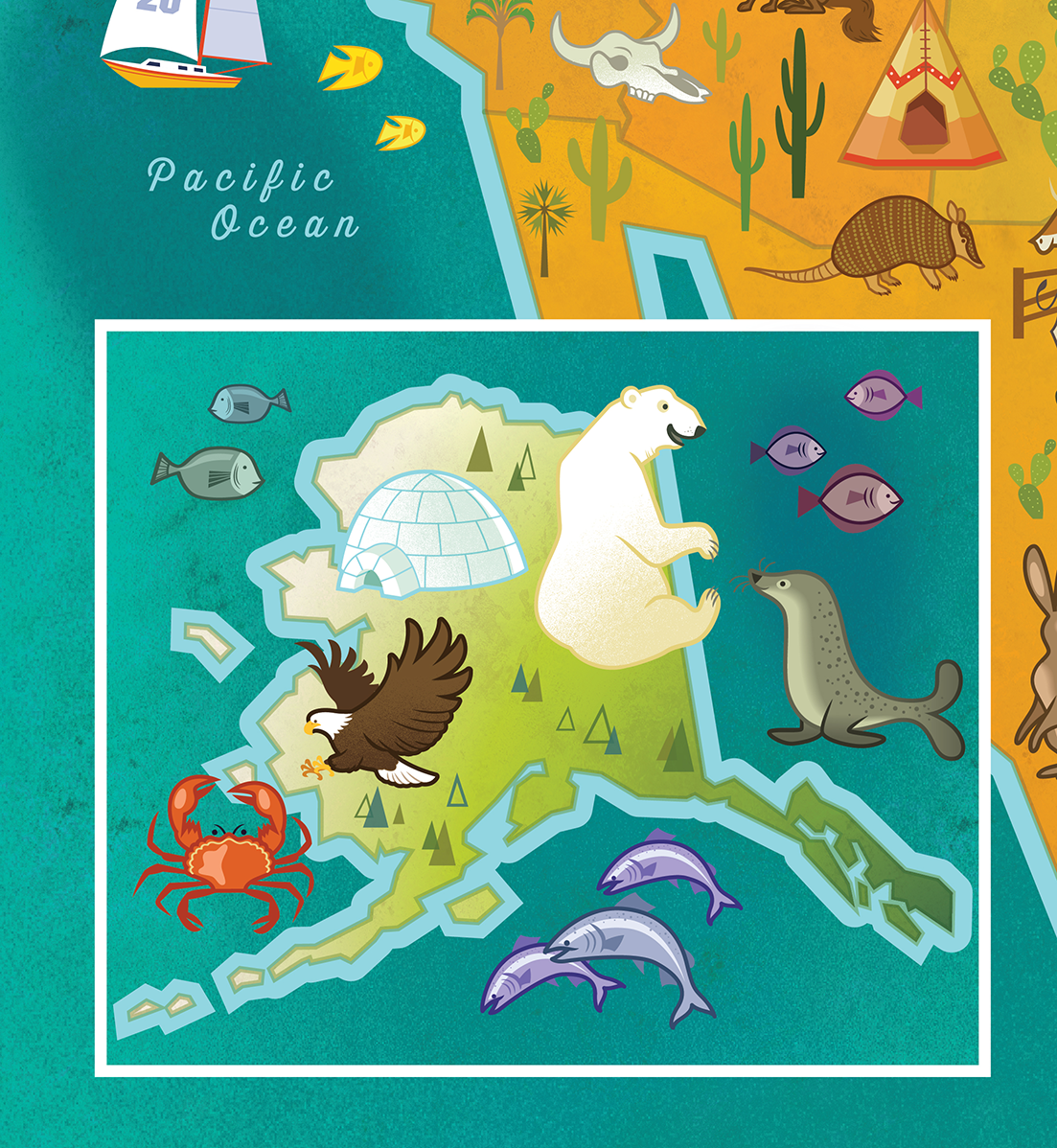 Blue Lobster Puzzles - Wholesale Puzzle - Kids - The United States 100 Pc Puzzle5