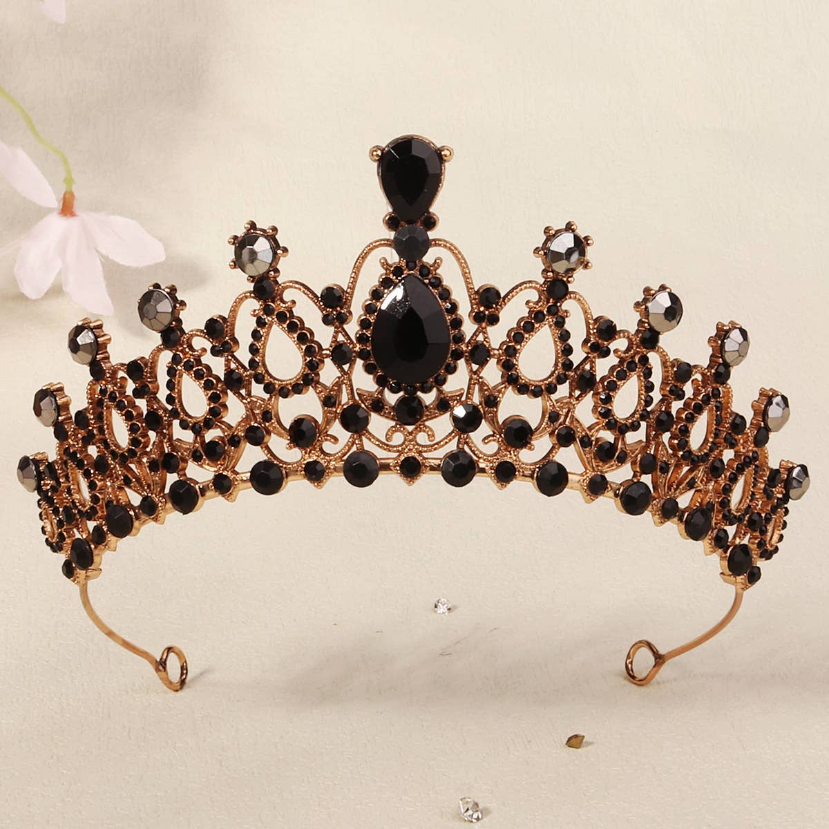 Tourtiwi - Wholesale Tiara - Women's - Obsidian Tiara Rhinestone Alloy Headdress Black Crown15
