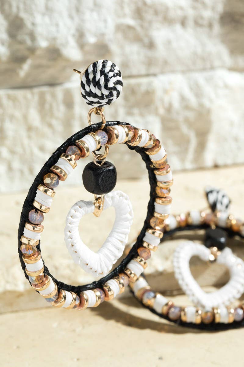 SOMMERLIEBE (GDMBW) Ohrringe aus verschiedenen Perlen und Rattan für den Großhandel auf Faire2