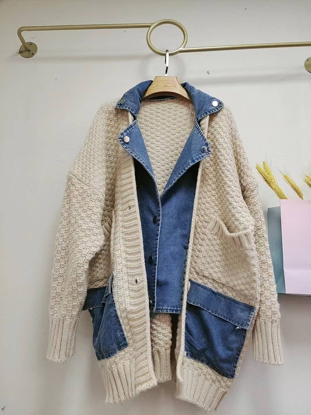 SALINA TRADING INC - Wholesale Denim Jacket - Women's - Women Fashion Distinctive Stitching Knitted Denim Jacket6