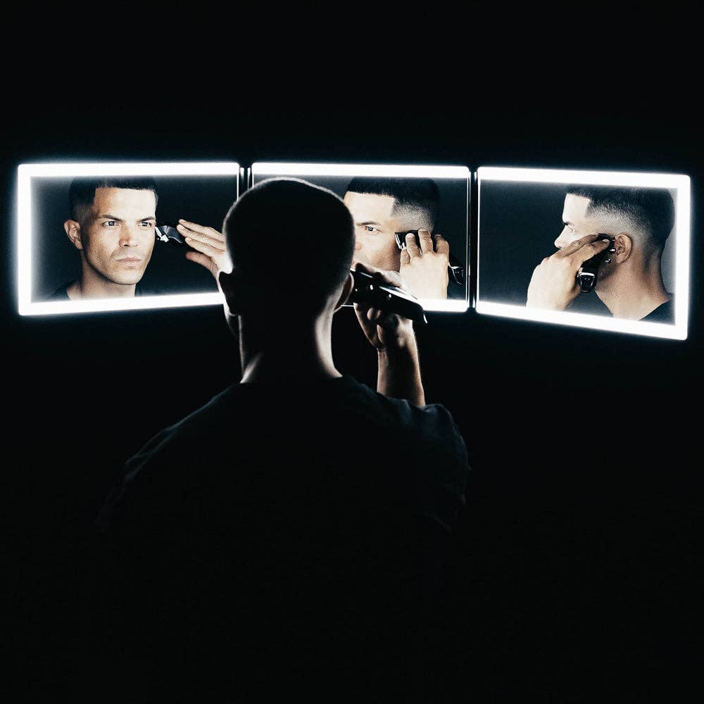 Self-Cut System - Wholesale Vanity Mirror - Self-Cut System Angel Lights Tripod 3 Way Mirror w/ dimmable LED lights5