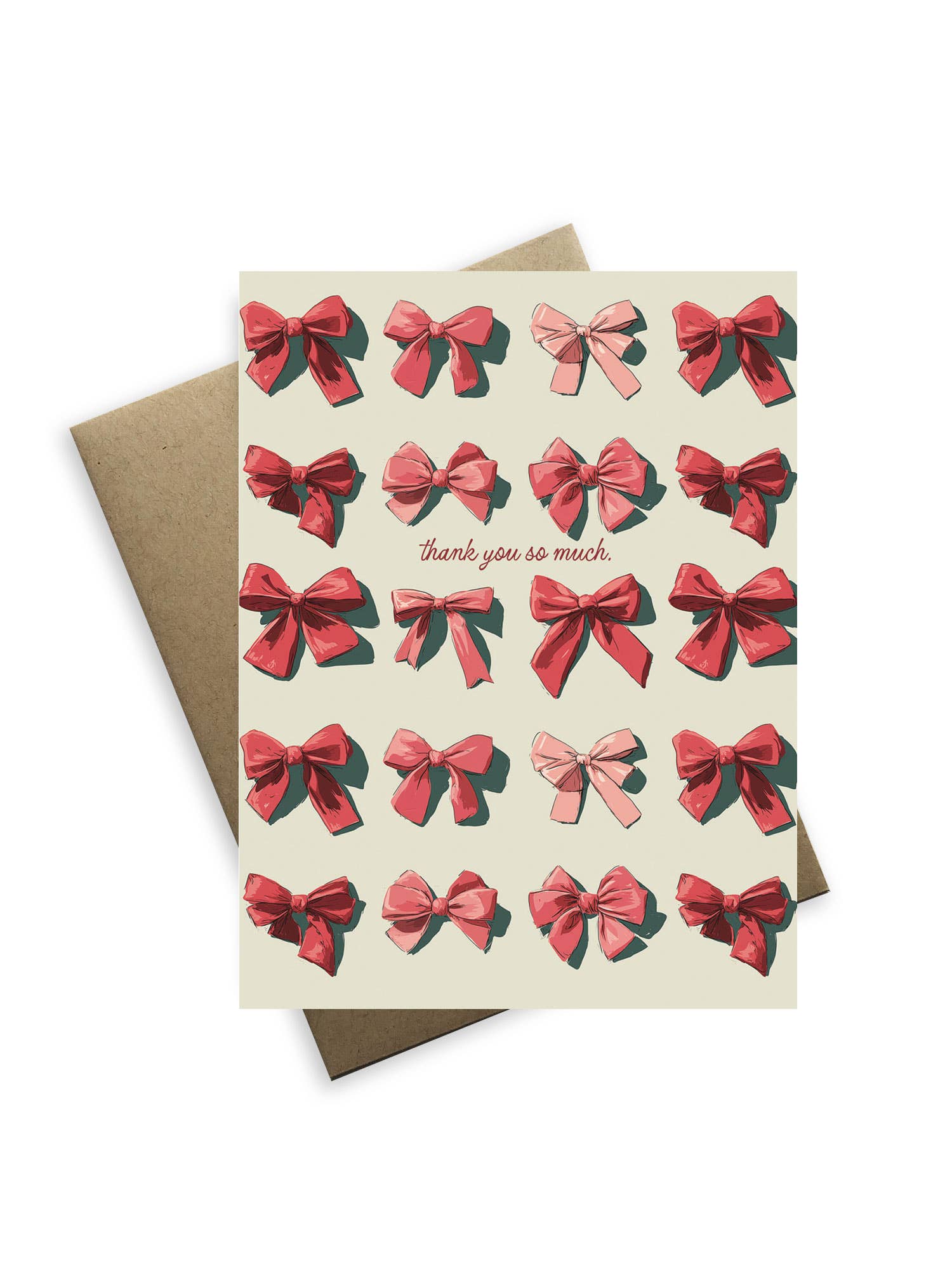 Tiramisu Paperie – postal de agradecimento por atacado – A COLEÇÃO DOLCE - Cartão de agradecimento, Laços cor-de-rosa, Rosa0