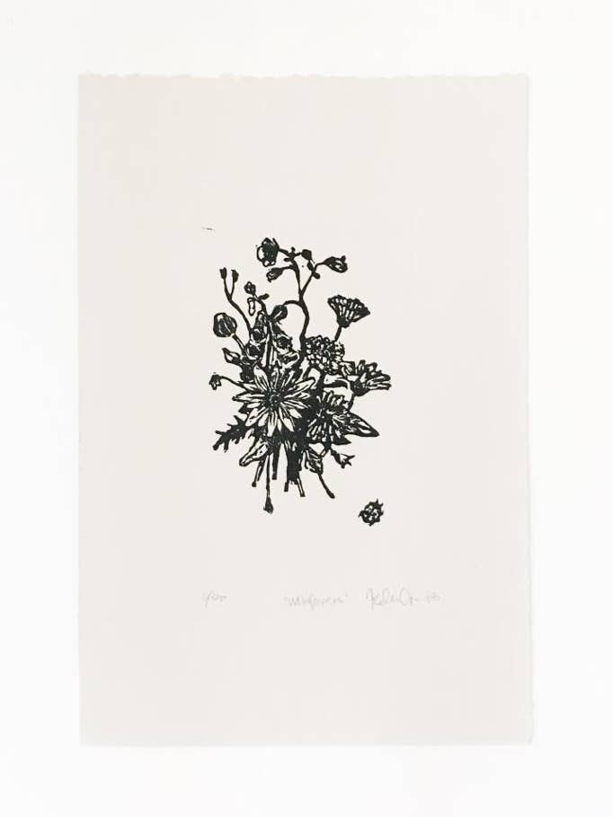 Wildflowers BW Print for wholesale by Kelsi Cross Studios