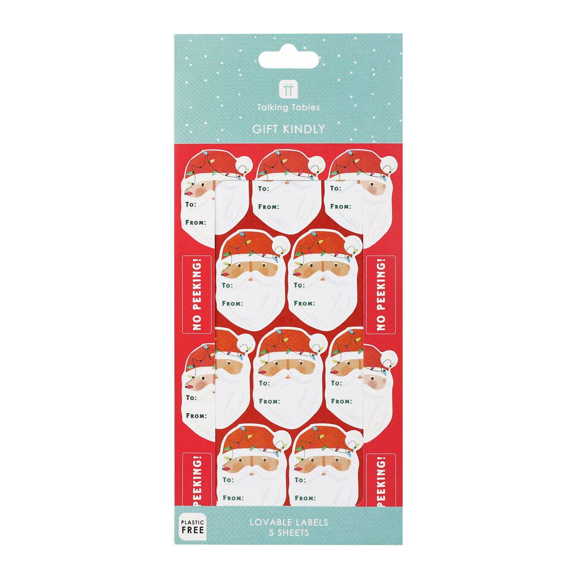 Talking Tables EU - Wholesale Sticker - Fun Guy Santa Christmas Stickers - 70 Stickers2