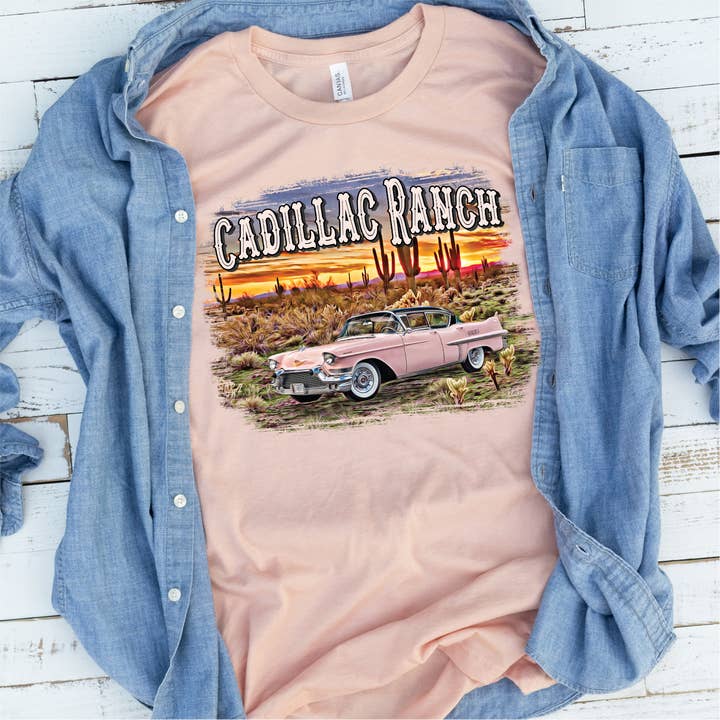 Anagails - Wholesale Screen Printed T-Shirt - Women's - Cadillac Ranch
