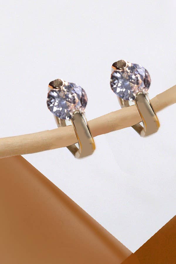 Oro ORECCHINI A CERCHIO IN OTTONE MINI HUGGIE CON STRASS | 80E2506 in vendita all'ingrosso su Faire1