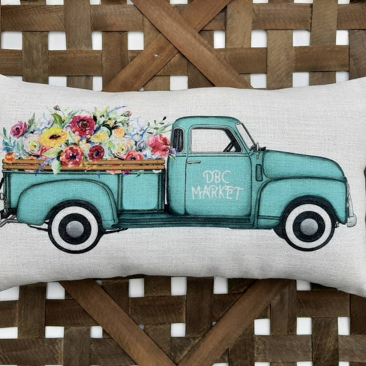 Cuscino lombare per camion blu con logo Store per la vendita all'ingrosso da parte di AbbyKate HOME