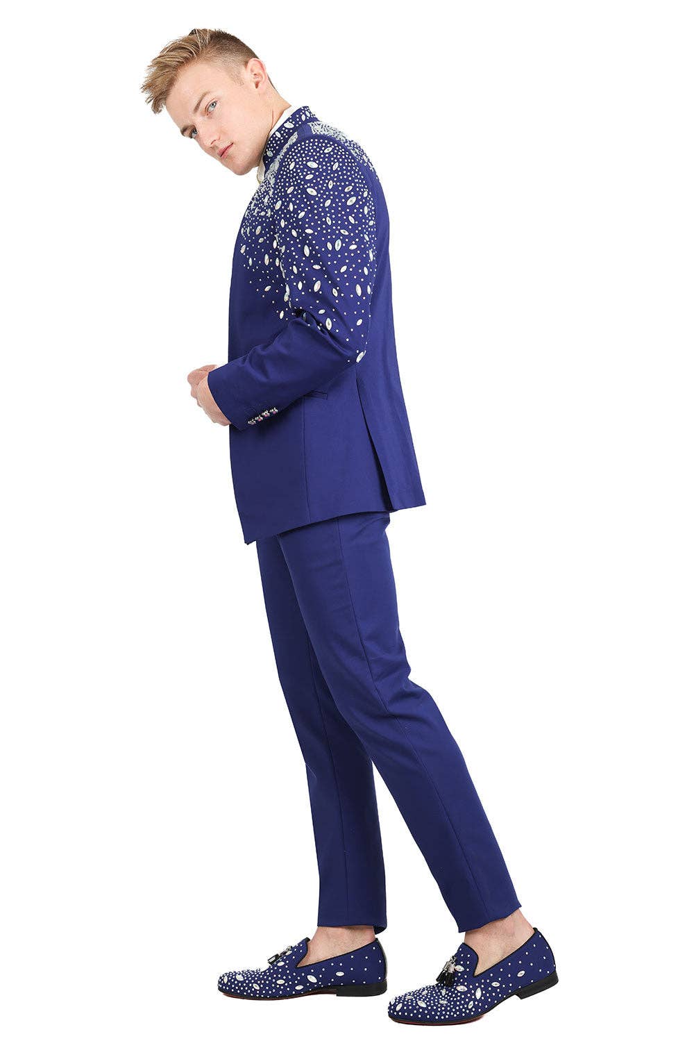 Royal en Blue Luxe designer blazer met strass en reverskraag BL3080 voor groothandel op Faire3