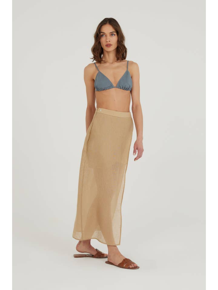 Sand Reminiscence Linen Skirt for wholesale on Faire