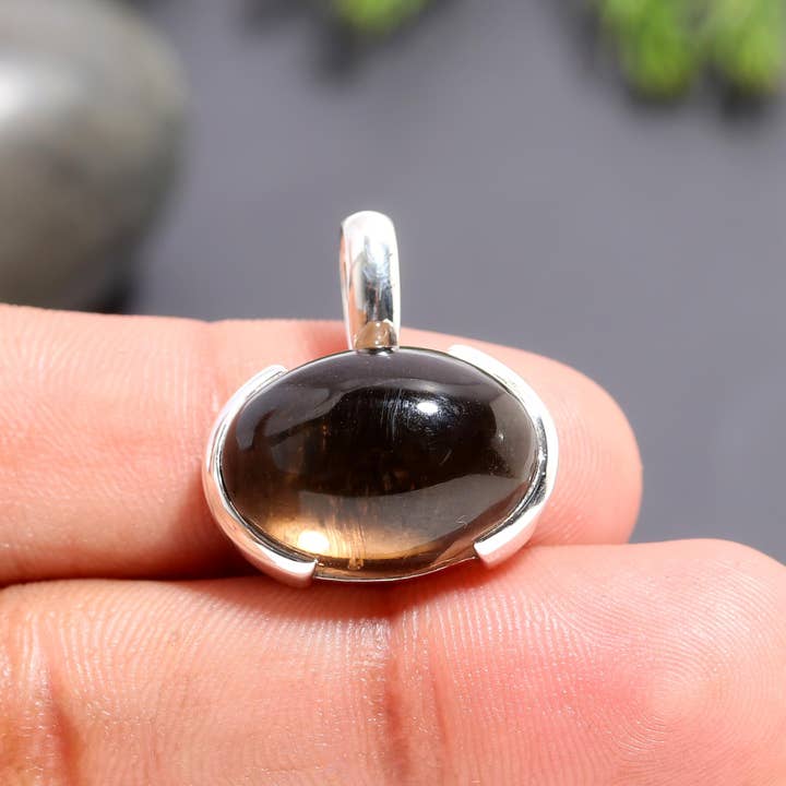 AG 925 JEWELLERY - Wholesale Individual Charm/Pendant - 925 Silver Smoky Quartz Pendant1