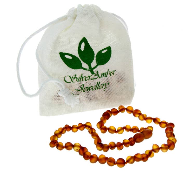SilverAmber Jewellery - Wholesale Beaded/Pearl Necklace - Genuine Baltic Amber Unpolished Raw Baroque Beaded Necklace in various colours & sizes. All beads knotted in between.