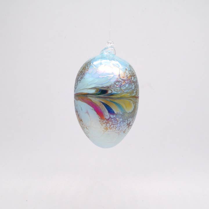 WGK Glass Art Inc - Wholesale Ornament Set - Set of 5 Iridescent Egg Ornament2