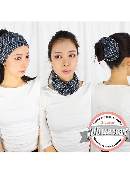 ( #050 ) LAYER PLAID PATTERN USE HEADWRAP for wholesale by Jewelry Max