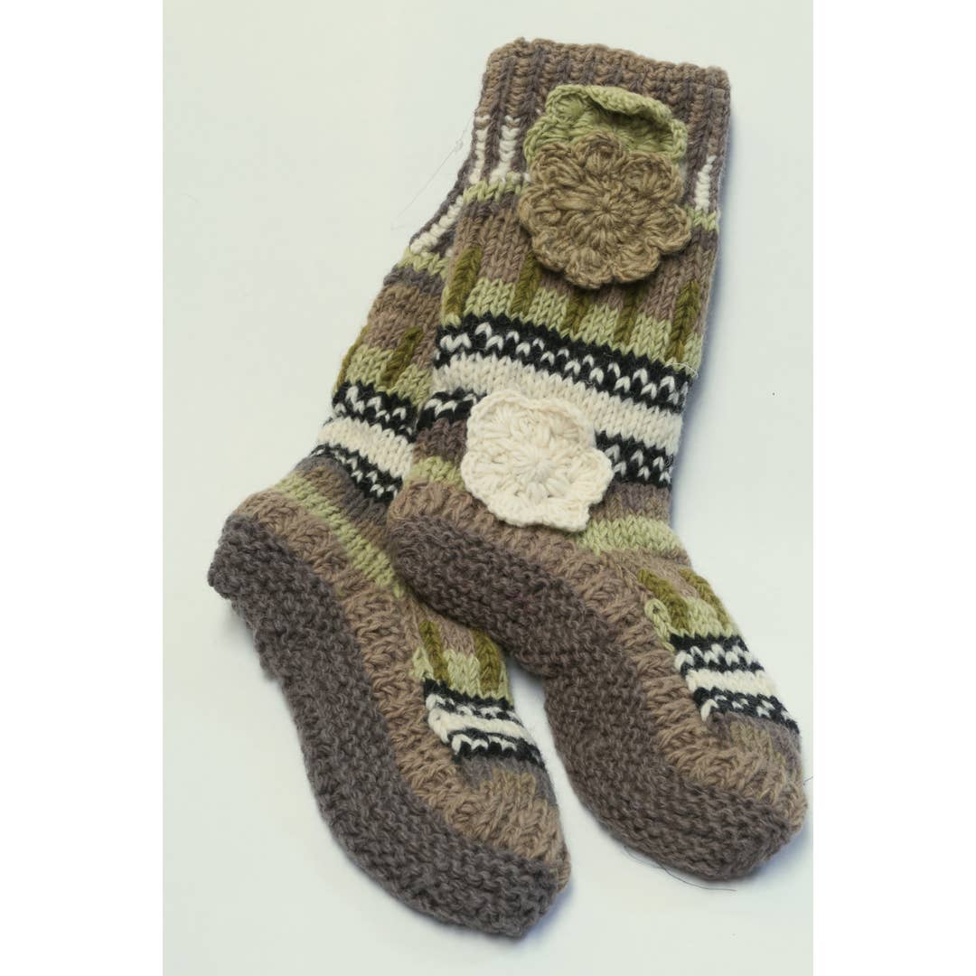 Leopards & Roses - Wholesale Sock Slippers - Women's - GK-SL834-OL