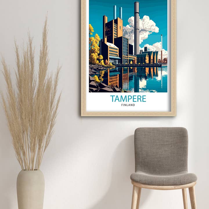 InkNPrintz – wholesale Art print – Tampere Finland Travel Poster Tampere Wall Art Tampere Home Decor Tampere Cityscape Illustration Tampere Souvenir Finland Travel Poster1